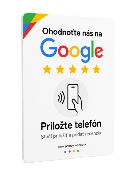 NFC kartička Prilož ohodnoť – Ohodnoťte nás na Google, priložte telefón